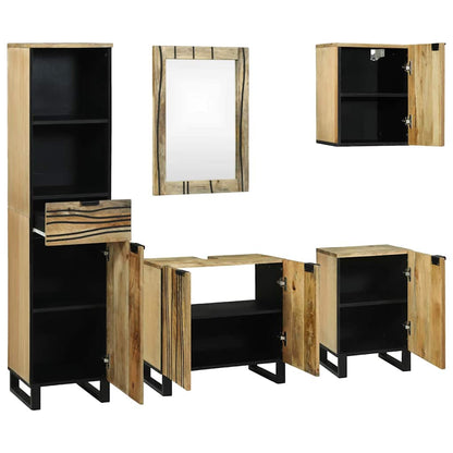 Bathroom Furniture Set with Drawer 5 pcs Brown 38 x 33 x 160 cm