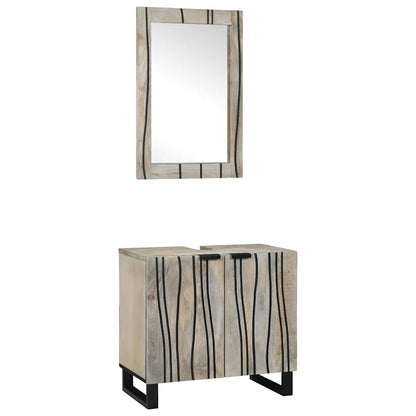 Bathroom Furniture Set with Shelf 2 pcs White 62 x 33 x 58 cm