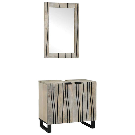 Bathroom Furniture Set with Shelf 2 pcs White 62 x 33 x 58 cm