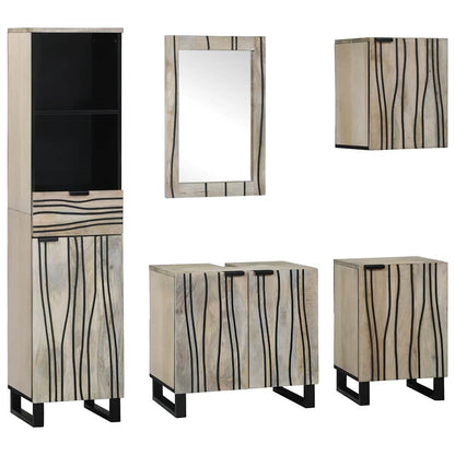 Bathroom Furniture Set 5 pcs Walnut brown 38 x 33 x 160 cm