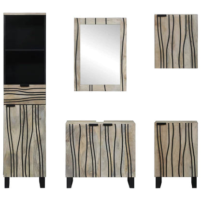 Bathroom Furniture Set 5 pcs Walnut brown 38 x 33 x 160 cm