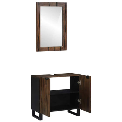Bathroom Furniture Set 2 pcs Walnut Brown 62 x 33 x 58 cm