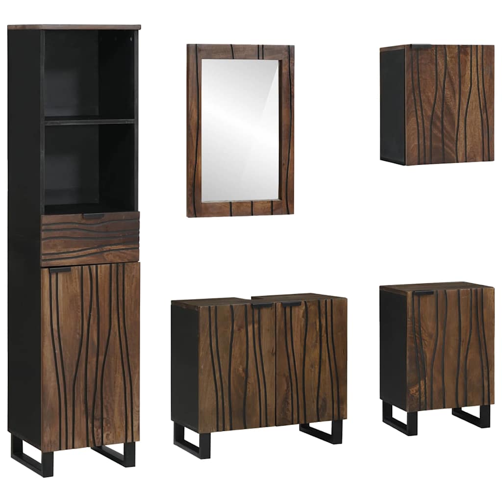 Bathroom Furniture Set with Drawer 5 pcs White 38 x 33 x 160 cm