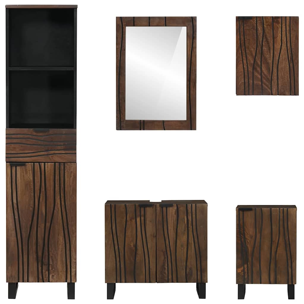 Bathroom Furniture Set with Drawer 5 pcs White 38 x 33 x 160 cm