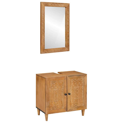 Bathroom Furniture Set Wall-mounted 2 pcs Brown 62 x 33 x 58 cm