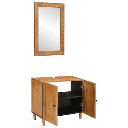 Bathroom Furniture Set Wall-mounted 2 pcs Brown 62 x 33 x 58 cm