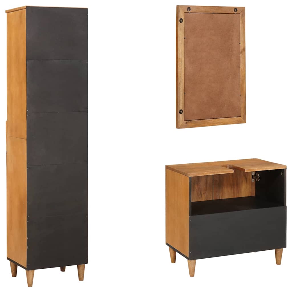 Bathroom Furniture Set with Drawer 3 pcs Brown 38 x 33 x 160 cm