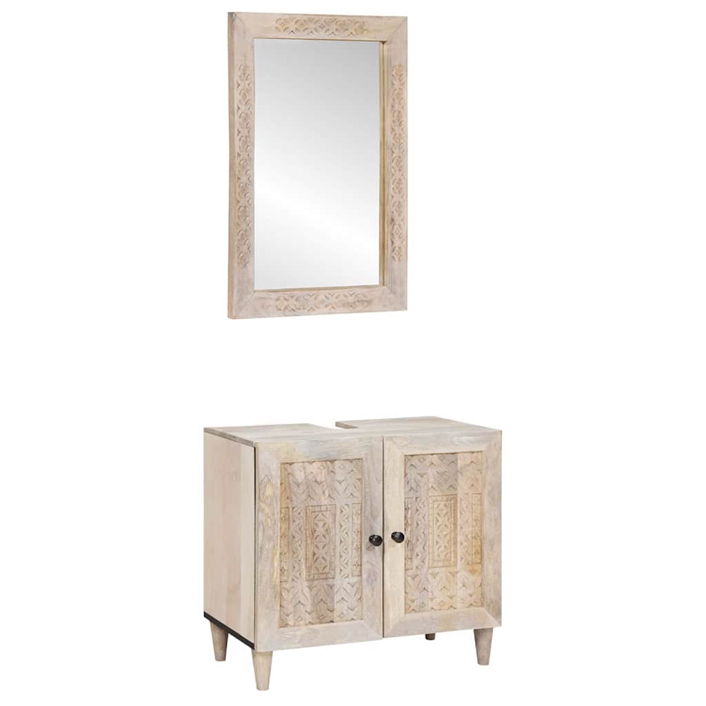 Bathroom Furniture Set Wall-mounted 2 pcs White 62 x 33 x 58 cm
