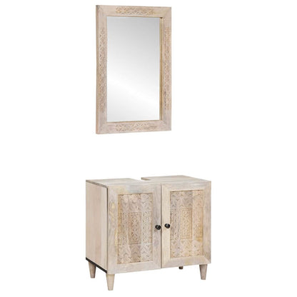 Bathroom Furniture Set Wall-mounted 2 pcs White 62 x 33 x 58 cm
