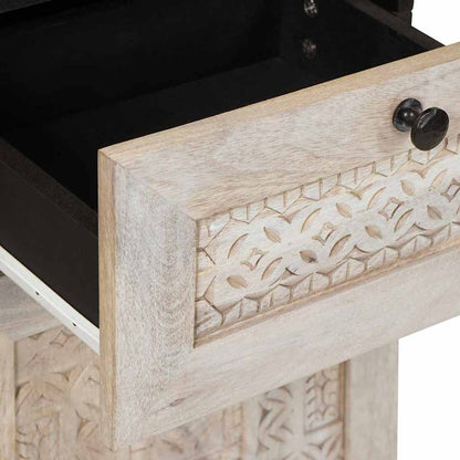 Bathroom Furniture Set with Drawer 3 pcs White Solid mango wood