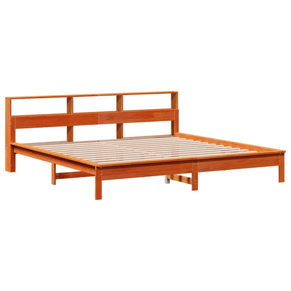 Bed Frame without Mattress Wax Brown 200x200 cm Solid Wood Pine