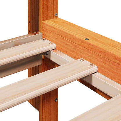 Bed Frame without Mattress Wax Brown 160x200 cm Solid Wood Pine