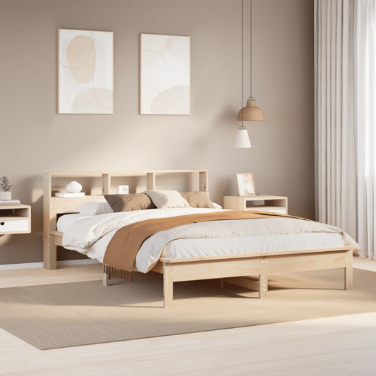 Bed Frame without Mattress 135x190 cm Double Solid Wood Pine