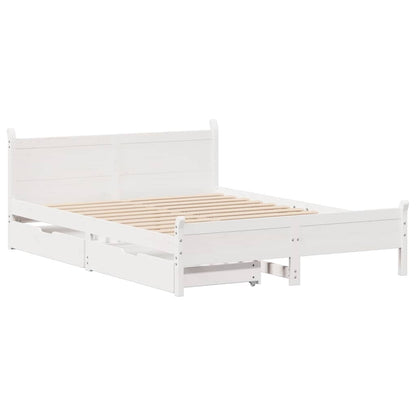 Bed Frame without Mattress White 120x200 cm Solid Wood Pine