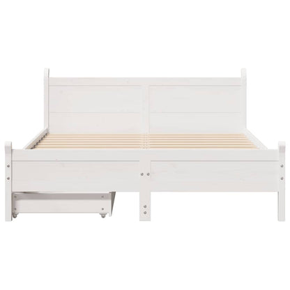 Bed Frame without Mattress White 120x200 cm Solid Wood Pine