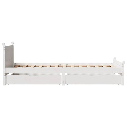 Bed Frame without Mattress White 75x190 cm Small Single Solid Wood Pine