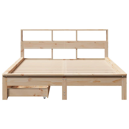 Bookcase Bed without Mattress 120x200 cm Solid Wood Pine