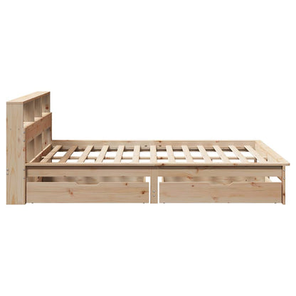 Bookcase Bed without Mattress 120x200 cm Solid Wood Pine