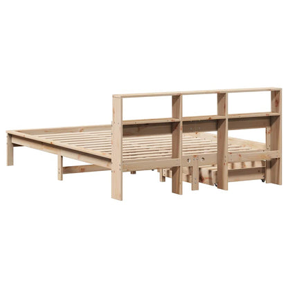 Bookcase Bed without Mattress 120x200 cm Solid Wood Pine
