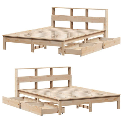 Bookcase Bed without Mattress 120x200 cm Solid Wood Pine