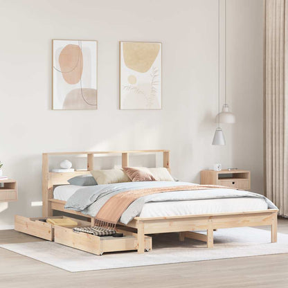 Bookcase Bed without Mattress 120x200 cm Solid Wood Pine