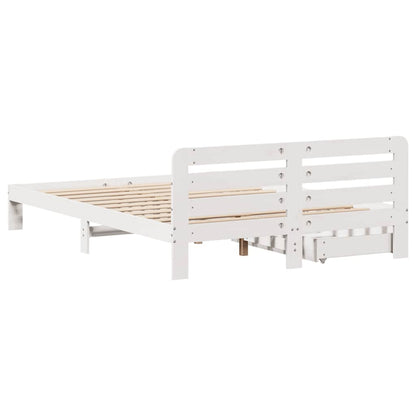 Bed Frame without Mattress White 120x200 cm Solid Wood Pine