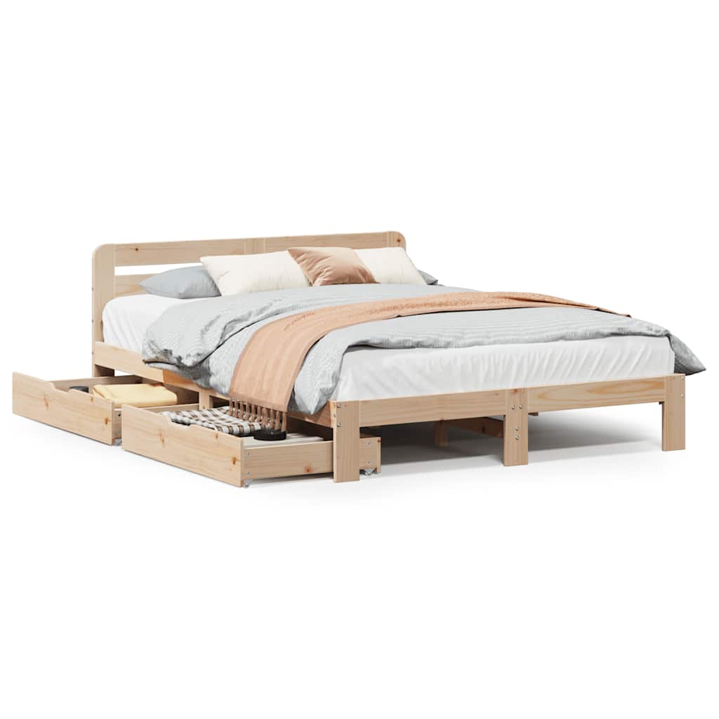 Bed Frame without Mattress 160x200 cm Solid Wood Pine
