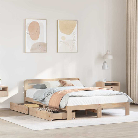 Bed Frame without Mattress 160x200 cm Solid Wood Pine