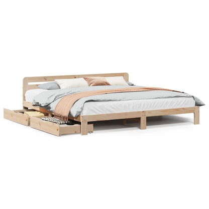 Bed Frame without Mattress 200x200 cm Solid Wood Pine