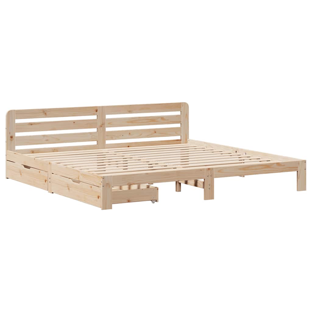 Bed Frame without Mattress 200x200 cm Solid Wood Pine