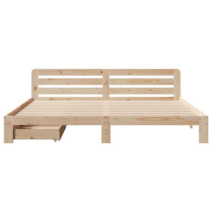 Bed Frame without Mattress 200x200 cm Solid Wood Pine