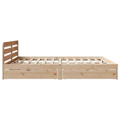 Bed Frame without Mattress 200x200 cm Solid Wood Pine