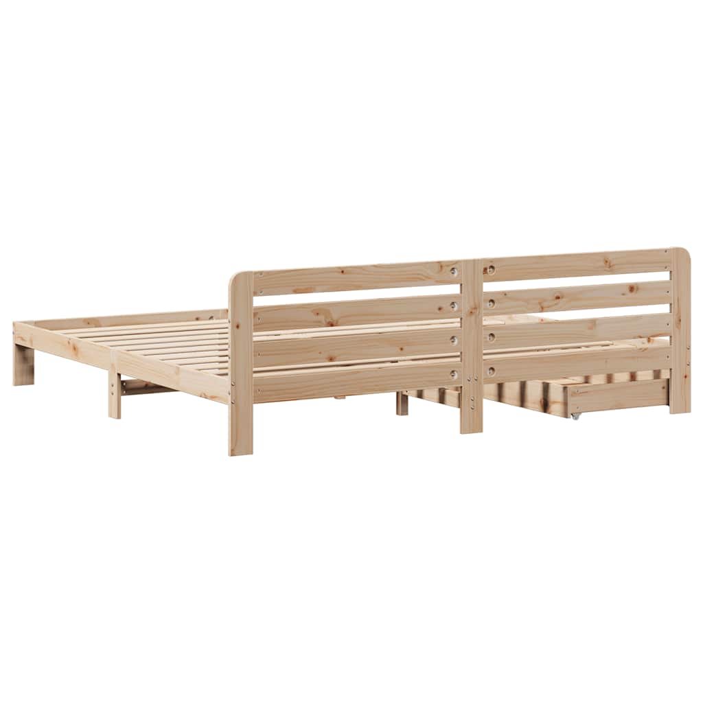 Bed Frame without Mattress 200x200 cm Solid Wood Pine