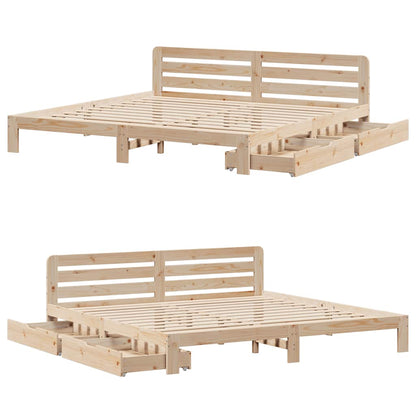 Bed Frame without Mattress 200x200 cm Solid Wood Pine