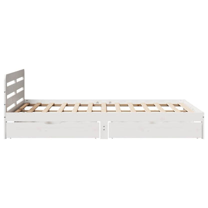 Bed Frame without Mattress White 140x190 cm Solid Wood Pine