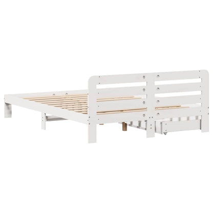 Bed Frame without Mattress White 140x190 cm Solid Wood Pine