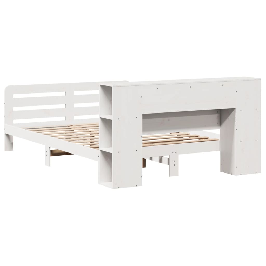 Bed Frame without Mattress White 120x200 cm Solid Wood Pine