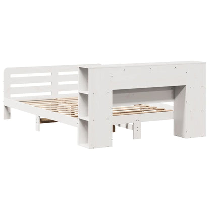 Bed Frame without Mattress White 120x200 cm Solid Wood Pine