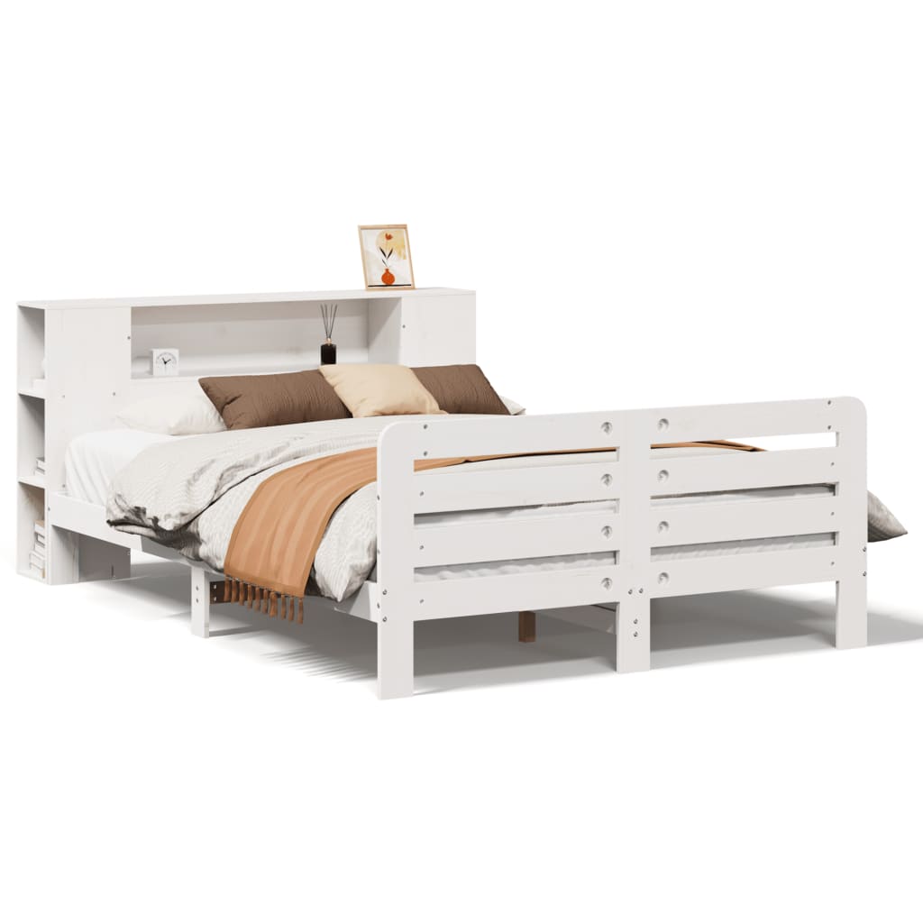 Bed Frame without Mattress White 140x200 cm Solid Wood Pine