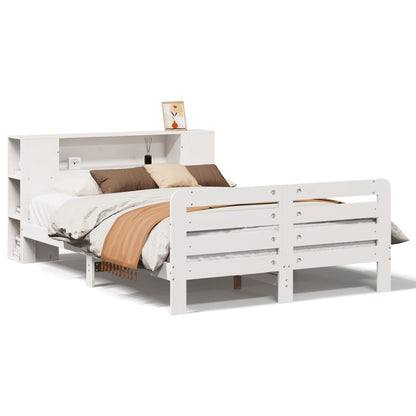 Bed Frame without Mattress White 140x200 cm Solid Wood Pine