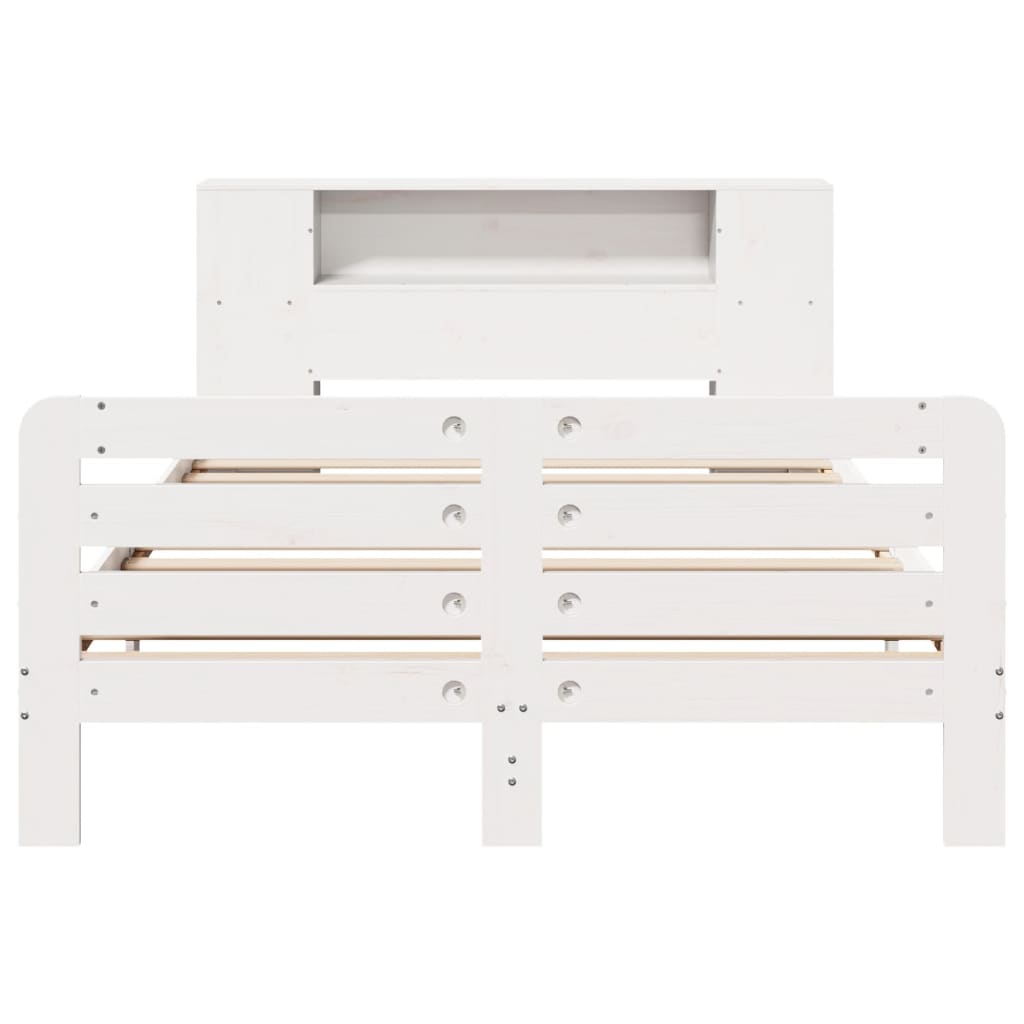 Bed Frame without Mattress White 140x200 cm Solid Wood Pine