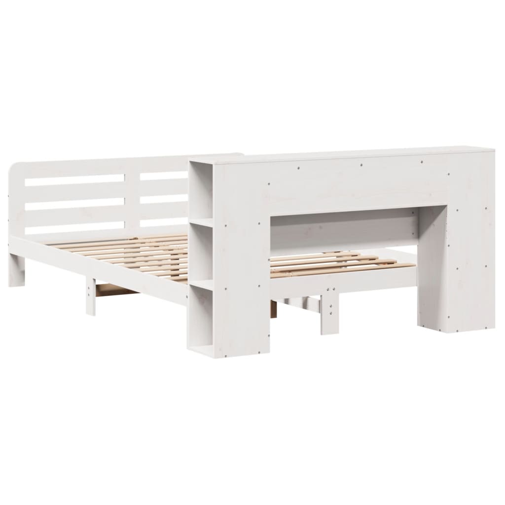 Bed Frame without Mattress White 140x200 cm Solid Wood Pine