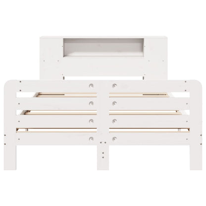 Bed Frame without Mattress White 150x200 cm King Size Solid Wood Pine