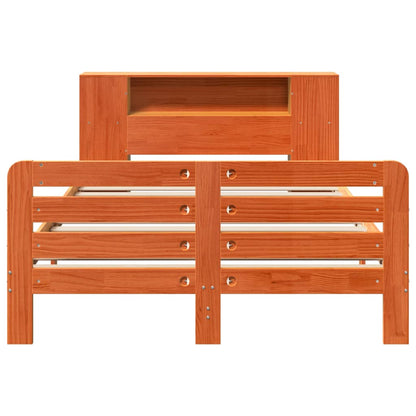 Bed Frame without Mattress Wax Brown 150x200 cm King Size Solid Wood Pine