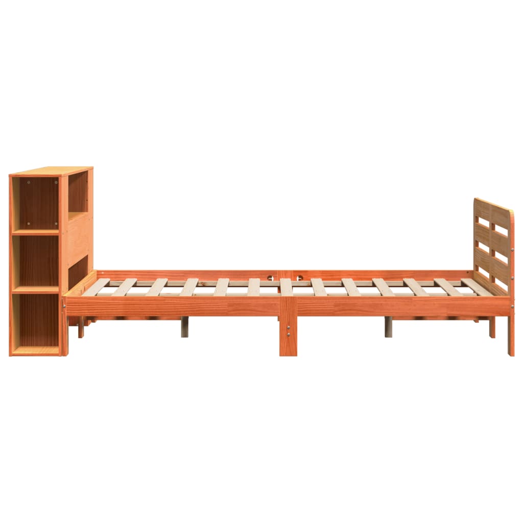 Bed Frame without Mattress Wax Brown 150x200 cm King Size Solid Wood Pine