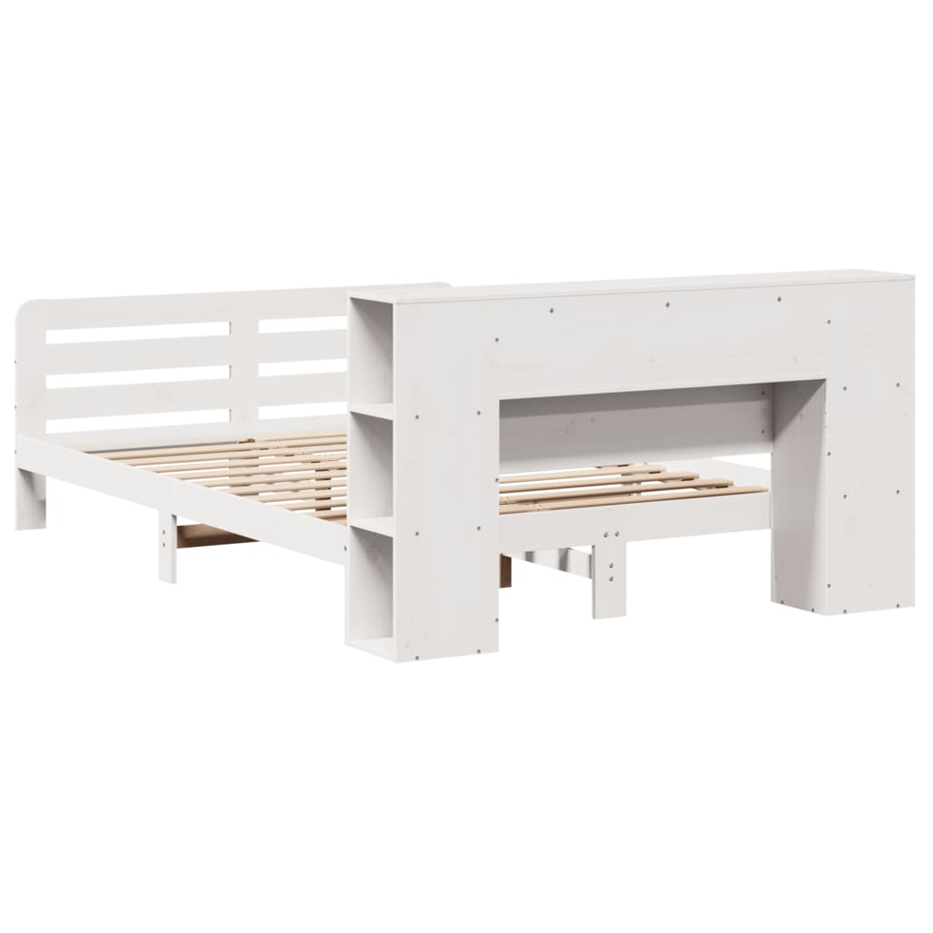 Bed Frame without Mattress White 160x200 cm Solid Wood Pine