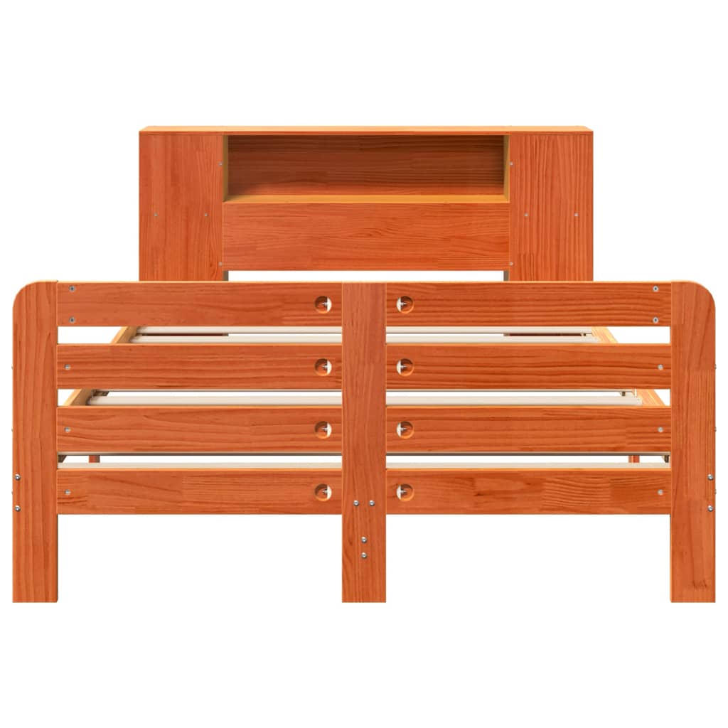Bed Frame without Mattress Wax Brown 160x200 cm Solid Wood Pine