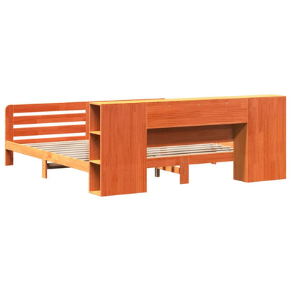 Bed Frame without Mattress Wax Brown 180x200 cm Super King Solid Wood Pine
