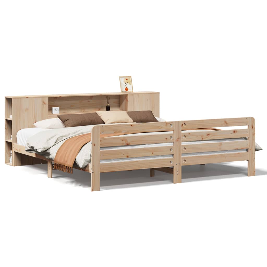 Bed Frame without Mattress 200x200 cm Solid Wood Pine
