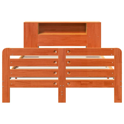 Bed Frame without Mattress Wax Brown 135x190 cm Double Solid Wood Pine